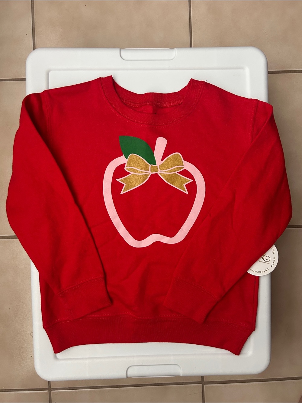 NWT Sweet Wink Red Apple Graphic Sweatshirt